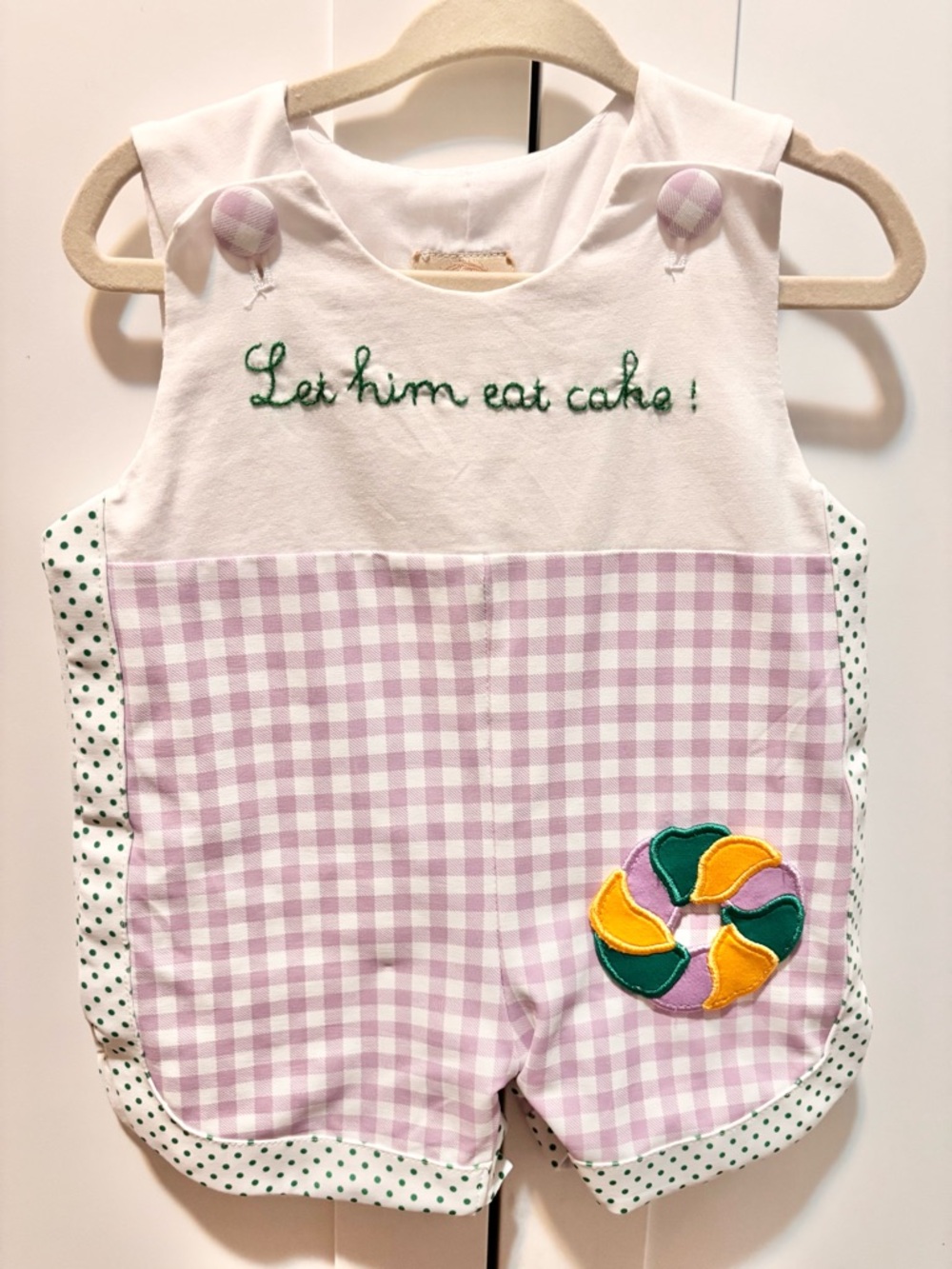 Magnolia White & Lilac Gingham Baby One-Piece Bodysuit